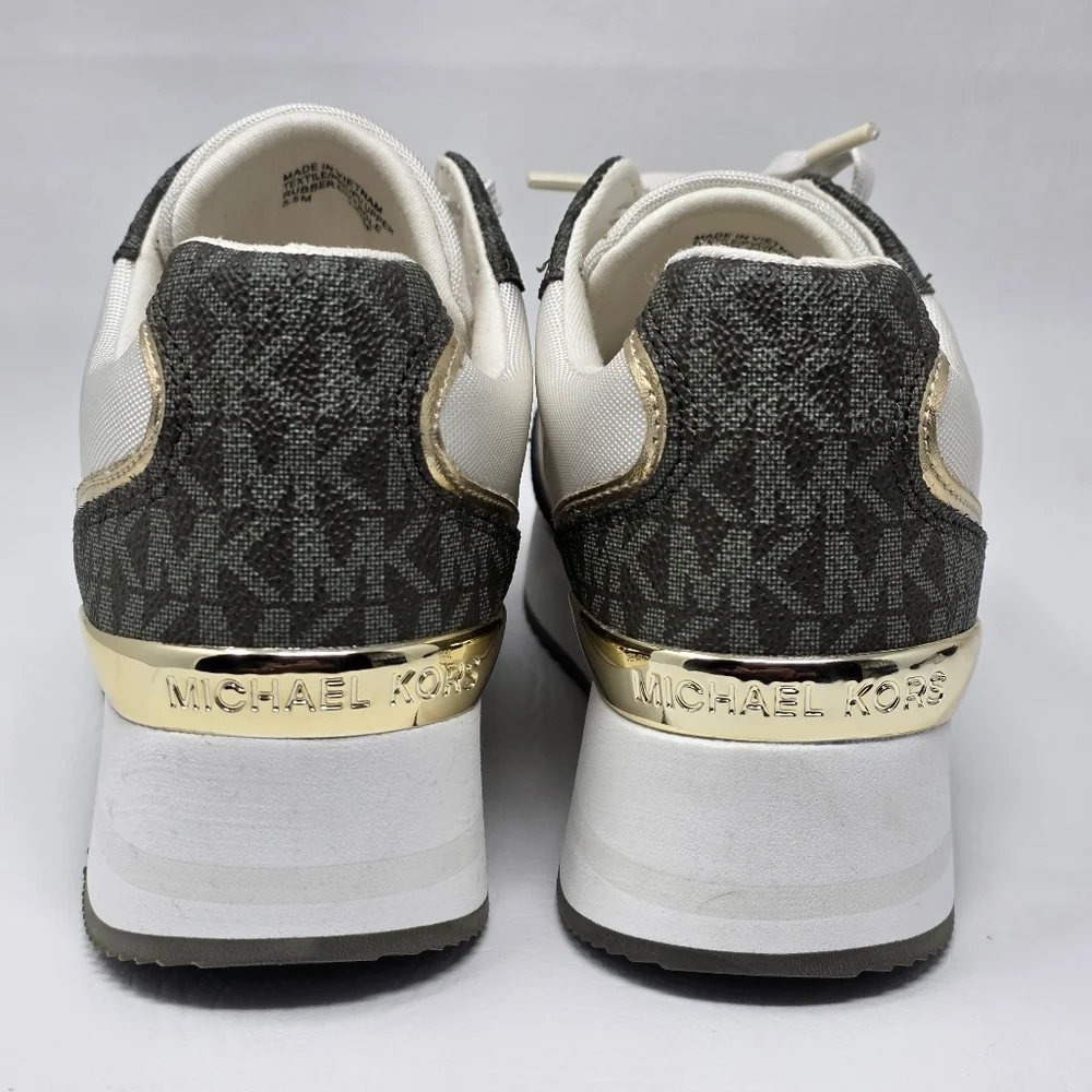 Michael Kors Women's Trainer Lace Up Sneakers Green White Size 9M New - Picture 5 of 11